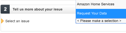 Request Your Data from Amazon step 1